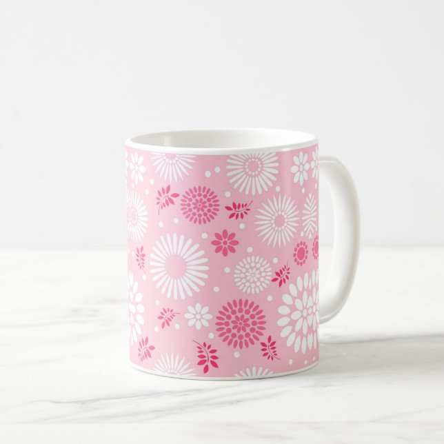 Charming Floral Wallpaper Pattern Background Coffee Mug (Front Right)