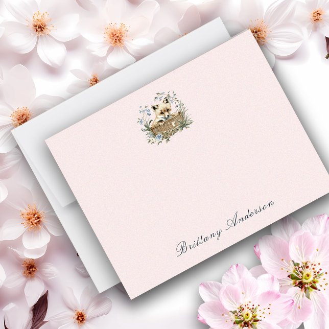 Charming Fox And Floral All Purpose Flat  Card (Creator Uploaded)