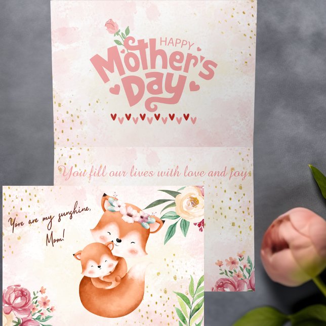 Charming Fox Mother's Day Card  (Creator Uploaded)