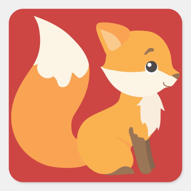 Charming Fox Square Sticker (Front)