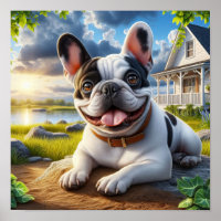 Charming French Bulldog in a Countryside Scene