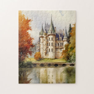 Charming French Castle Watercolor Puzzle