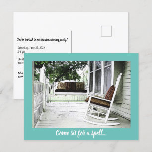 Charming Front Porch Customizable Housewarming Postcard
