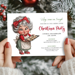 Charming Funny Grandma Comic Christmas Humor Style Invitation