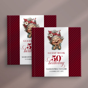 Charming Funny Lady 50th Birthday Quirky Humor  Guest Book