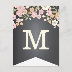 Charming Garden Floral Flag DIY Bunting Banner Postcard