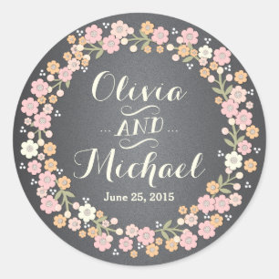 Charming Garden Floral Wreath II Custom Sticker