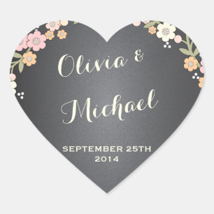 Charming Garden Floral Wreath Personalized Sticker