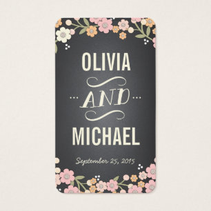 Charming Garden Wreath Wedding Seating Favour Tag