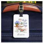 Charming Gardener Floral First Name  Luggage Tag<br><div class="desc">This sings out feelings of peace and serenity - with lovely colours and the ability to personalize the first name. It is always important to take time out to do the things that bring us joy. Any design questions just send a chat or an email to charmdesignstudio@rcn.com and we’ll be...</div>
