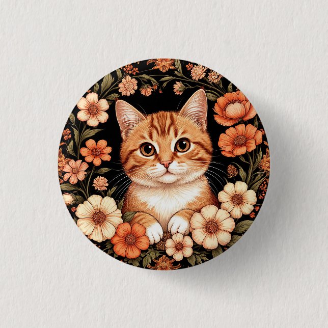 Charming Ginger Cat 1 Inch Round Button (Front)
