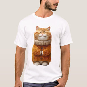 Charming Ginger Cat in Cozy Knitted Sweater 3D