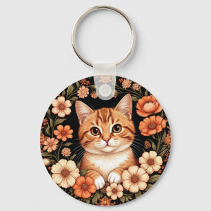 Charming Ginger Cat Keychain