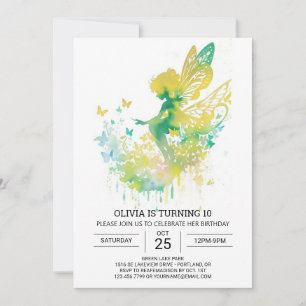 Charming Girly Fairy Birthday Invitation