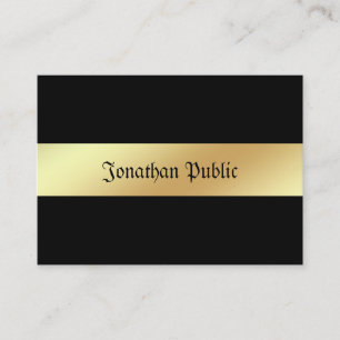 Charming Glamour Black Gold Elegant Trendy Luxury Business Card