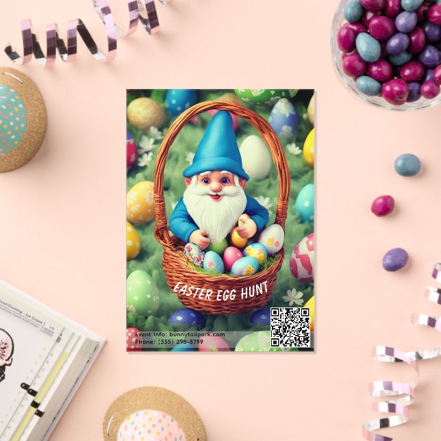 Charming Gnome & Basket Easter Egg Hunt Acrylic Invitations (Insitu (Celebration))