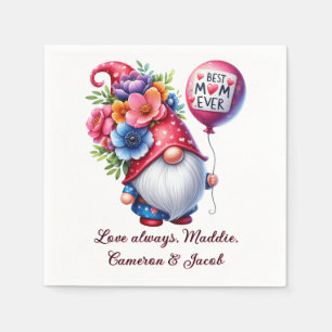 Charming Gnome Mothers Day Touch of Magic Best Mom Napkin