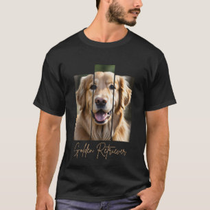 Charming Golden Retriever Portrait - Triptych Art  T-Shirt