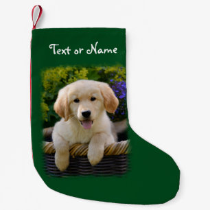 Charming Goldie Retriever Dog Puppy Personalized Small Christmas Stocking
