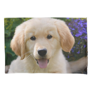 Charming Goldie Retriever Dog Puppy  Pillow-Cover Pillowcase