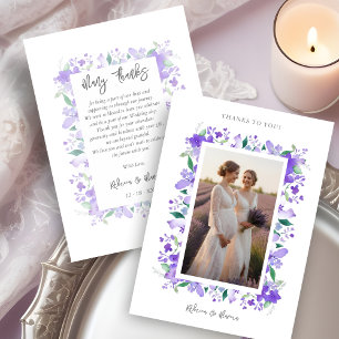Charming Graceful Floral Contemporary Lilac Photo Thank You Card