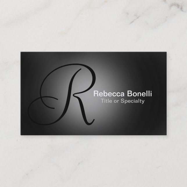 Charming Grey Monogramme Consultant Carte de visit (Devant)