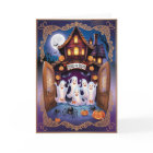Charming Halloween Cat and Pumpkin House