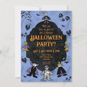 Charming Halloween Characters Party Invitation