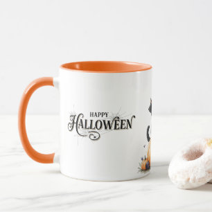 Charming Halloween Party Witch, Pumpkins and Spook Mug