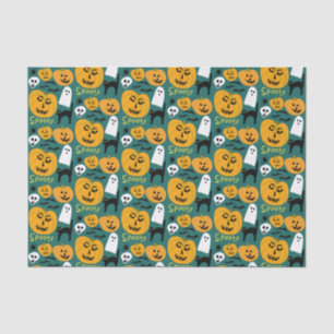 Charming Halloween Pumpkins Spooky Ghost Tissue Paper