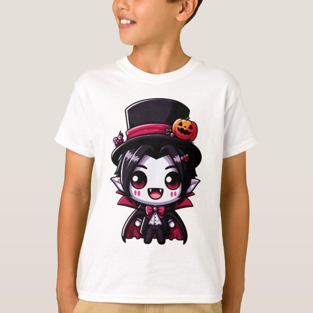 “Charming Halloween Vampire Character” T-Shirt (Front)