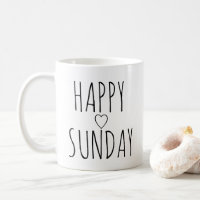 Charming 'Happy Sunday' Black Heart Outline Gift