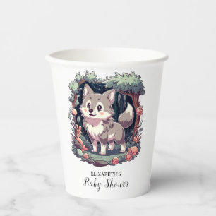 Charming Happy Wolf Baby Shower Paper Cups