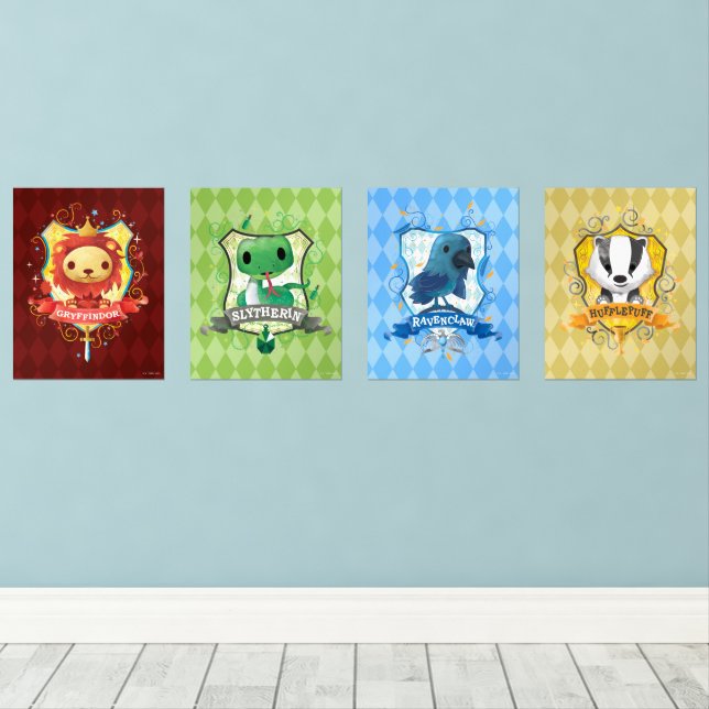Charming HOGWARTS™ House Crests (Wood Floor)
