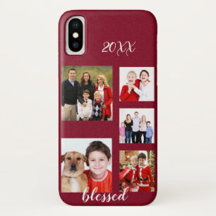 Charming Holiday Family Photo Collage Monogram Case-Mate iPhone Case