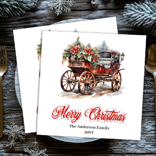 Charming holiday scene napkins cozy watercolor