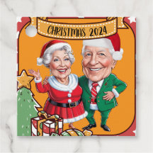 Charming Holiday with Red and gold caricature