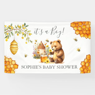 Charming Honey Bee Bear Baby Shower Banner