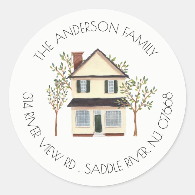 Charming House | New Home Address Label Sticker (Front)