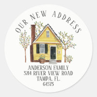 Charming House Our New Address Étiquette Sticker