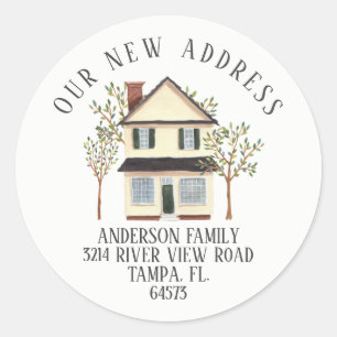 Charming House Our New Address Étiquette Sticker
