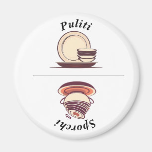 Charming Italian Language Clean/Dirty Dishwasher  Magnet