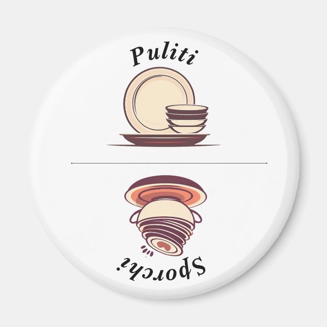 Charming Italian Language Clean/Dirty Dishwasher  Magnet (Front)