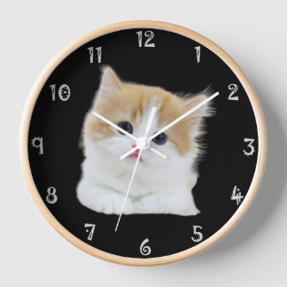 Charming Kitten Adorable Timepiece Horloge murale