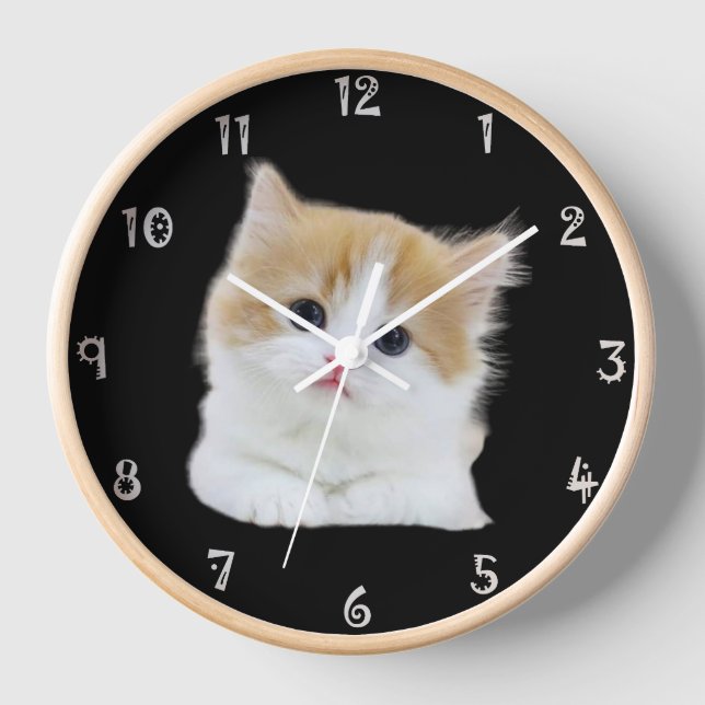 Charming Kitten Adorable Timepiece Horloge murale (Recto)