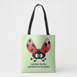 Charming Ladybug Print Tote Bag for Nature Lovers 