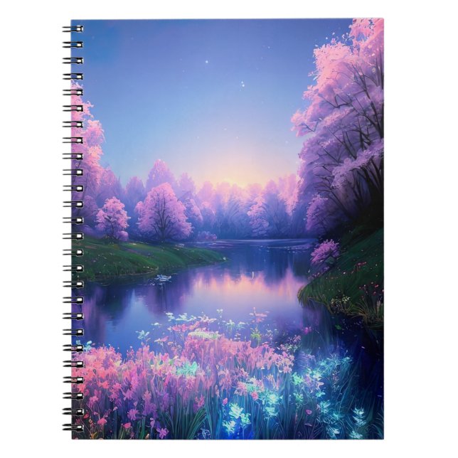 Charming Lake and Surrounding Forest Notebook (Front)
