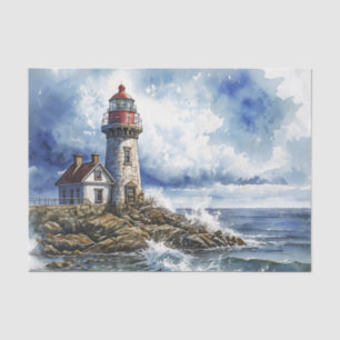 Charming Lighthouse with Waves Tissue Paper