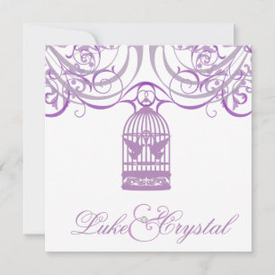 Charming Liliac Birdcage Wedding Invitation