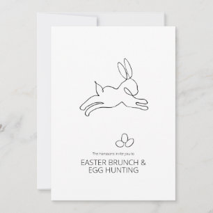 Charming line drawing of the Easter Bunny Invitation
